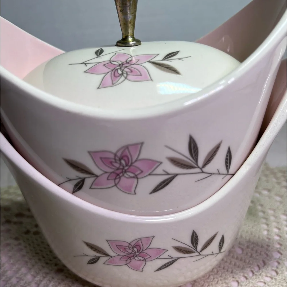 Charming Taylor Smith Taylor Rose Sachet Pink Flowers Creamer and Sugar Bowl